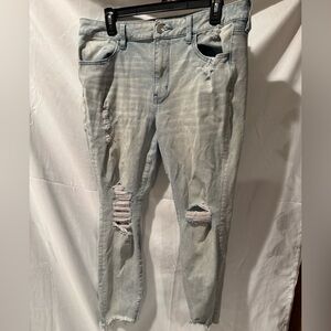 American Eagle Outfitters Light Blue Distressed Skinny Jeans jeggings 14XS